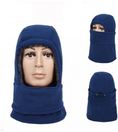 Balaclavas Winter Windproof Polar Fleece Neck Warmer Balaclava Hooded Face Mask Ski Hood Snowboard Mask - Balaclava Blue - C8...