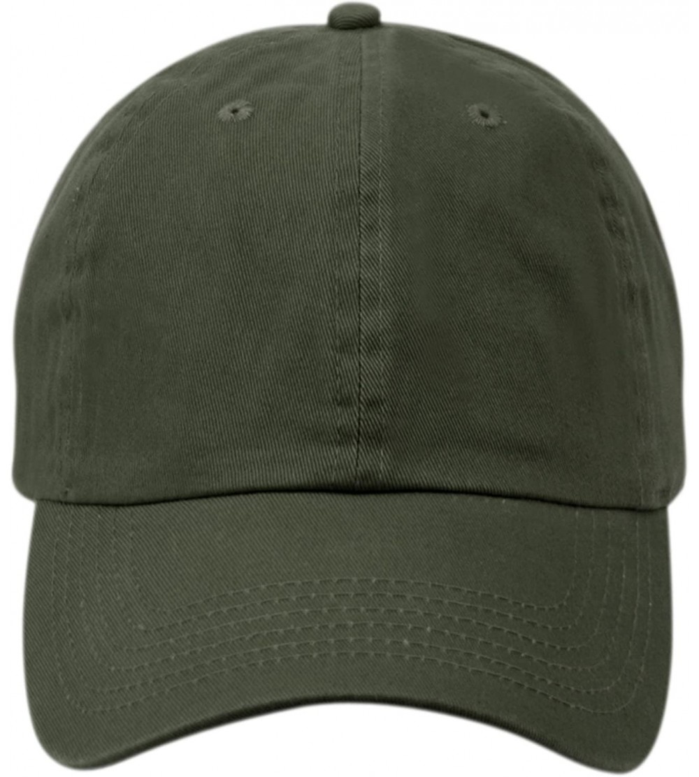 Baseball Caps Washed Low Profile Cotton and Denim Baseball Cap - Olive - CL12O1Z0W37 $7.90