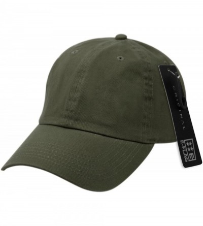 Baseball Caps Washed Low Profile Cotton and Denim Baseball Cap - Olive - CL12O1Z0W37 $19.62