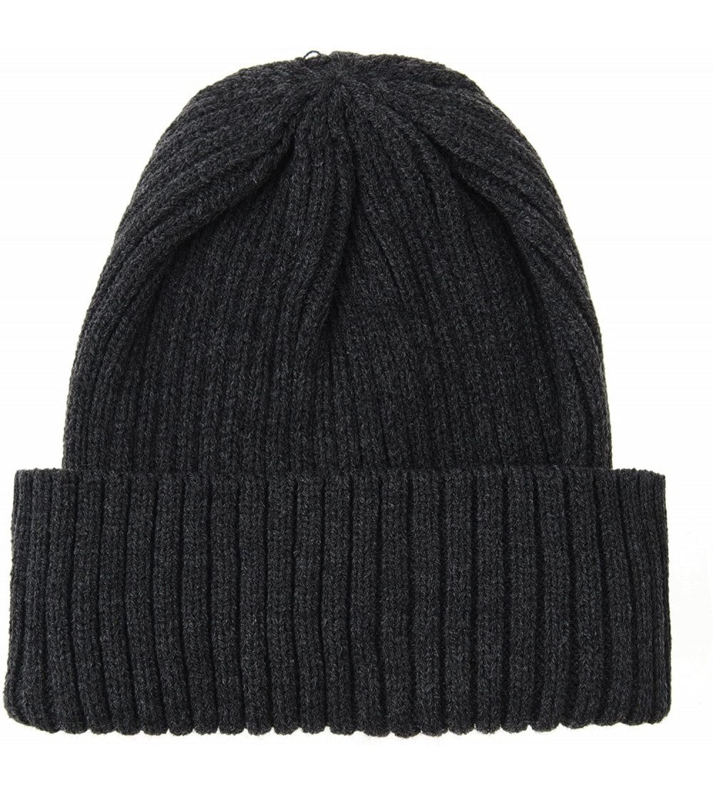 Skullies & Beanies Knitted Ribbed Beanie Hat Basic Plain Solid Watch Cap AC5846 - Charcoal - CA187E53ELQ $13.15