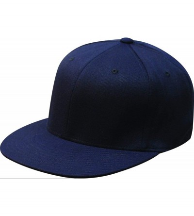 Baseball Caps Blank Flatbill XXL Extra Large Fitted Hat Cap 6210XX - Dark Navy - CZ11FTCWUKJ $25.52