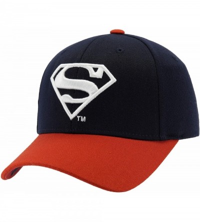 Baseball Caps DC Comics Superman Fitted Hat Men Women Flexfit Baseball Ball Cap Officially Licensed - Navy/White/Red - CD184U...