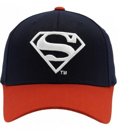 Baseball Caps DC Comics Superman Fitted Hat Men Women Flexfit Baseball Ball Cap Officially Licensed - Navy/White/Red - CD184U...