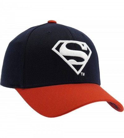 Baseball Caps DC Comics Superman Fitted Hat Men Women Flexfit Baseball Ball Cap Officially Licensed - Navy/White/Red - CD184U...