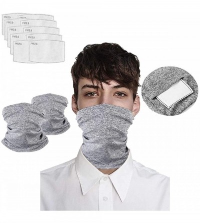 Balaclavas 2 Pcs Scarf Bandanas Neck Gaiter with 10 PcsSafety Carbon Filters for Men and Women - Gray - CU198496E58 $21.22