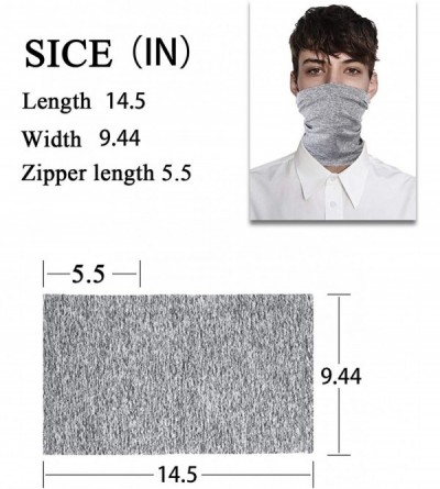 Balaclavas 2 Pcs Scarf Bandanas Neck Gaiter with 10 PcsSafety Carbon Filters for Men and Women - Gray - CU198496E58 $21.22