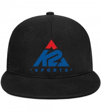 Baseball Caps K-2-Sports-Logo Men Women Hip-Hop Flat Brim Mesh Baseball Hat Dad Cap Adjustable - Black-118 - CK18YIY03RQ $14.07