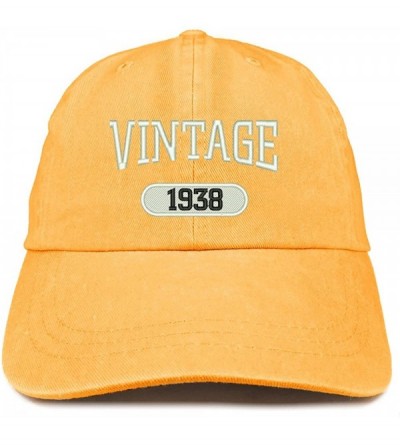 Baseball Caps Vintage 1938 Embroidered 82nd Birthday Soft Crown Washed Cotton Cap - Mango - CL180WZWEZD $21.37