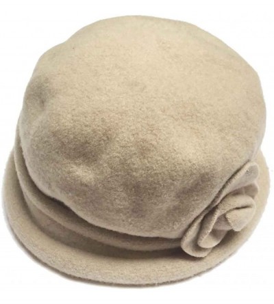 Fedoras Women's Spencer Wool Cloche Hat - Soft Birch - CY12N4T79DO $84.04