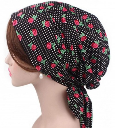 Skullies & Beanies Chemo Headwear Cancer Cap for Women Sleep Headscarf Bonnet Headwrap - 5 - CQ18RU4NNDK $19.28