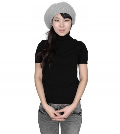 Skullies & Beanies Womens Slouchy Angora Knit Beret Warm Cozy Winter Beanie Hat - Gray - CA11Q1CRLF5 $18.00