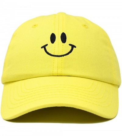 Baseball Caps Smile Baseball Cap Smiling Face Happy Dad Hat Men Women Teens - Minion Yellow - CX18SLA3GKO $15.18