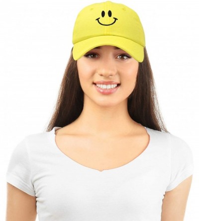 Baseball Caps Smile Baseball Cap Smiling Face Happy Dad Hat Men Women Teens - Minion Yellow - CX18SLA3GKO $15.18