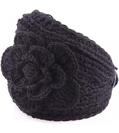 Cold Weather Headbands women's knit Winter headband ear warmer - Black - C718CGE2GZ3 $14.80