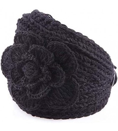 Cold Weather Headbands women's knit Winter headband ear warmer - Black - C718CGE2GZ3 $7.09