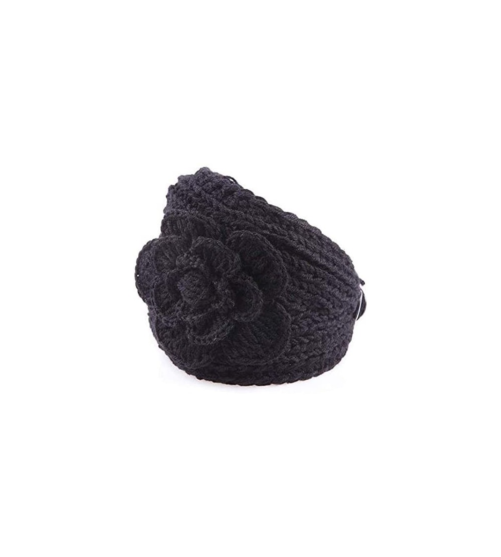 Cold Weather Headbands women's knit Winter headband ear warmer - Black - C718CGE2GZ3 $7.09