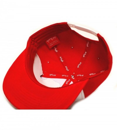 Baseball Caps Embroidered Flat Bill Unisex-Adult Trucker Hat -One-Size Red/White - CM12HGBLS99 $13.22