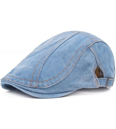 Newsboy Caps Men's Flat Cap Gatsby Newsboy Lvy Irish Hats Driving Cabbie Hunting Cap - Dd7-denim-qianxie - CP186YH9Y0A $10.13