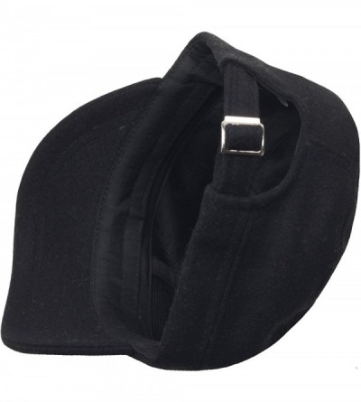 Baseball Caps A108 Wool Winter Warm Simple Design Club Army Cap Cadet Military Hat - Black - CF126N3HKE3 $26.25