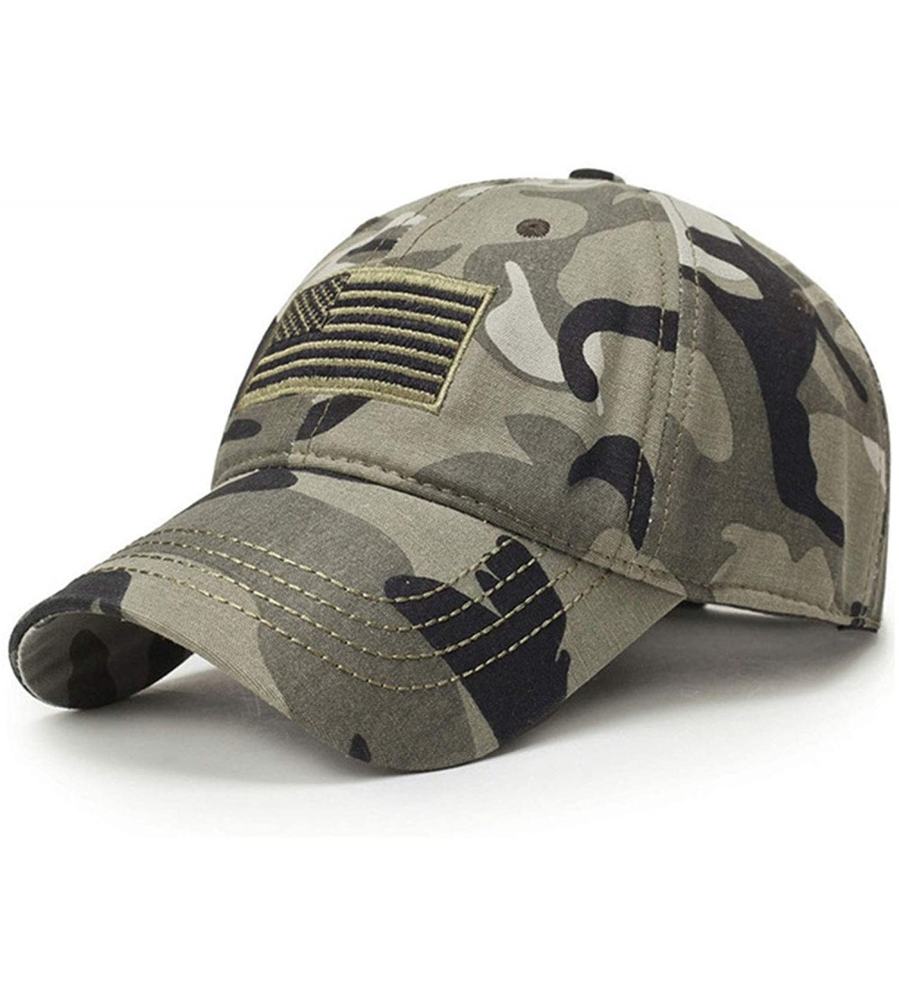 Baseball Caps USA Flag Baseball Cap Army Embroidery Cotton Dad Hat Male America Trucker Cap - Camo - CQ18WTG6KW2 $11.78