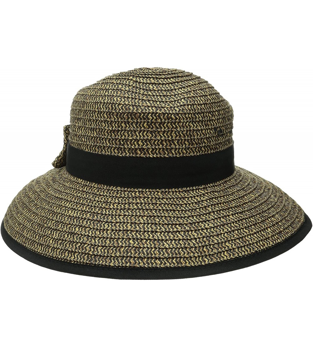 Sun Hats Women's Sun Brim Bow at Back and Contrast Edging - Mixed Black - CC11S3UNWFB $25.65