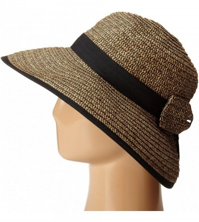 Sun Hats Women's Sun Brim Bow at Back and Contrast Edging - Mixed Black - CC11S3UNWFB $25.65
