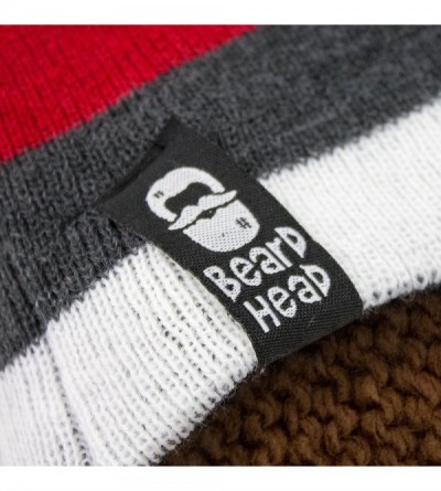 Skullies & Beanies Stubble Cruiser Beard Beanie - Funny Knit Hat and Fake Beard Facemask - Brown - C911DEAXIMB $17.30