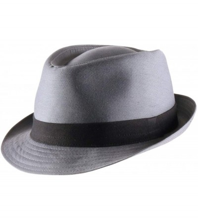 Fedoras Classic Trilby Trilby Hat - Gris-fonce-noir - CX12HFDMM7F $39.03