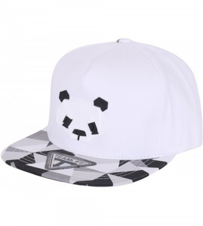 Baseball Caps Animal Paper Folding Rubber Logo Flat Bill Snapback Hat Baseball Cap - Panda White - CW128RPTAQ5 $30.96