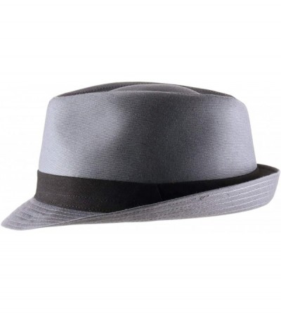 Fedoras Classic Trilby Trilby Hat - Gris-fonce-noir - CX12HFDMM7F $39.03