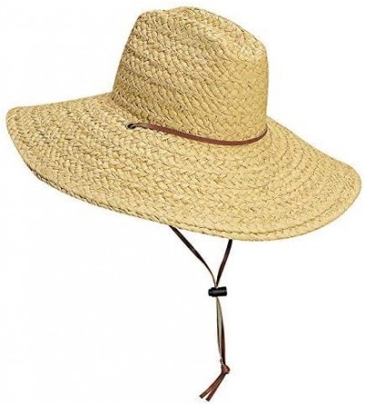 Sun Hats Men's Raffia Lifeguard with Cord - Natural - CI1287VGN29 $33.95