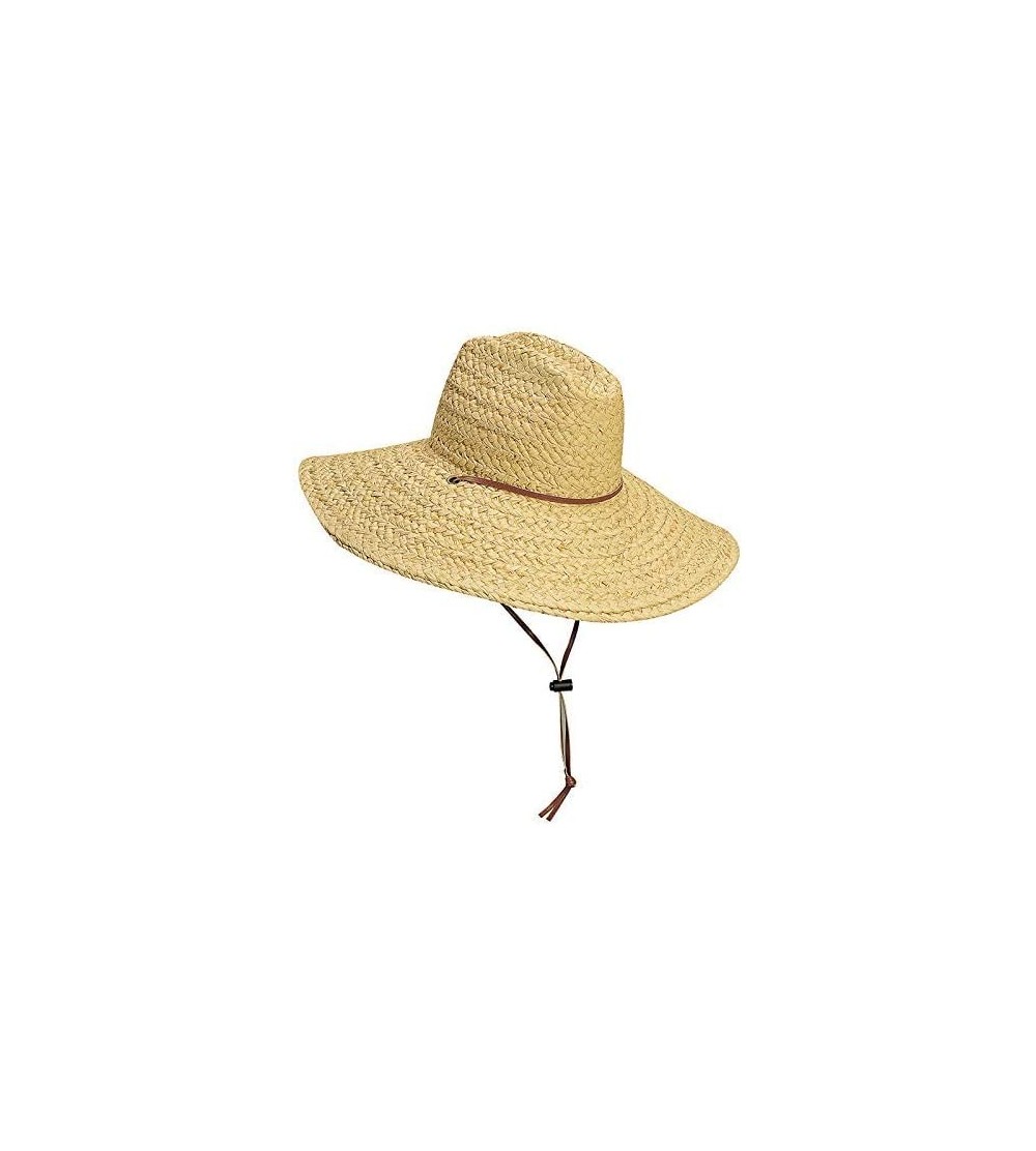 Sun Hats Men's Raffia Lifeguard with Cord - Natural - CI1287VGN29 $33.95