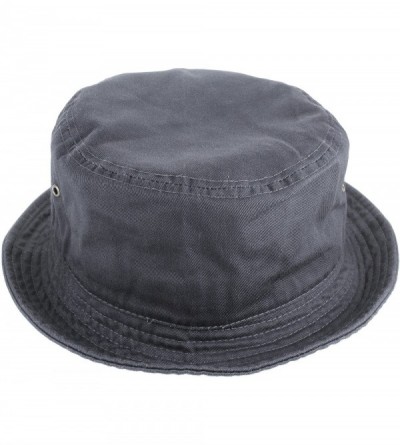 Bucket Hats 100% Cotton Packable Fishing Hunting Summer Travel Bucket Cap Hat - Charcoal - CU18DM5I973 $18.17