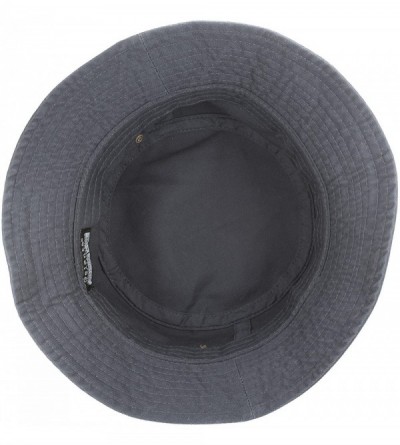 Bucket Hats 100% Cotton Packable Fishing Hunting Summer Travel Bucket Cap Hat - Charcoal - CU18DM5I973 $18.17