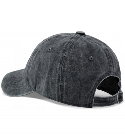 Baseball Caps Unisex Dog Mom Vintage Jeans Adjustable Baseball Cap Cotton Denim Dad Hat - Black - CY18GEAM9XG $14.64