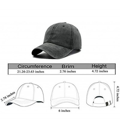 Baseball Caps Unisex Dog Mom Vintage Jeans Adjustable Baseball Cap Cotton Denim Dad Hat - Black - CY18GEAM9XG $14.64