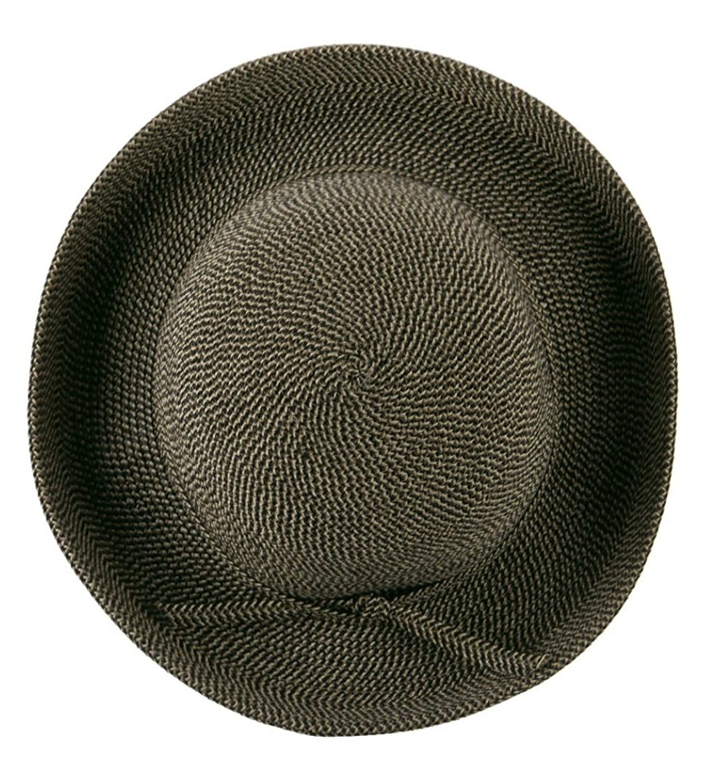 Sun Hats UPF 50+ Tweed Cotton Paper Braid Medium Kettle Brim Hat - OSFM - Black Tweed - CI11E8U6BLH $32.63