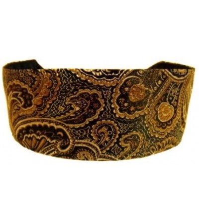 Headbands Luxurious Bohemian Rich Silk Gold and Copper Damask Paisleys Brocade on black - C6114CMFTWX $18.84