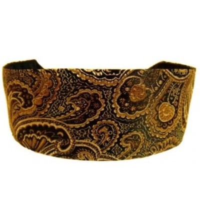 Headbands Luxurious Bohemian Rich Silk Gold and Copper Damask Paisleys Brocade on black - C6114CMFTWX $11.26