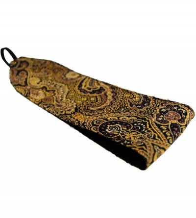 Headbands Luxurious Bohemian Rich Silk Gold and Copper Damask Paisleys Brocade on black - C6114CMFTWX $11.26