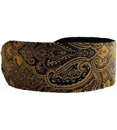 Headbands Luxurious Bohemian Rich Silk Gold and Copper Damask Paisleys Brocade on black - C6114CMFTWX $11.26