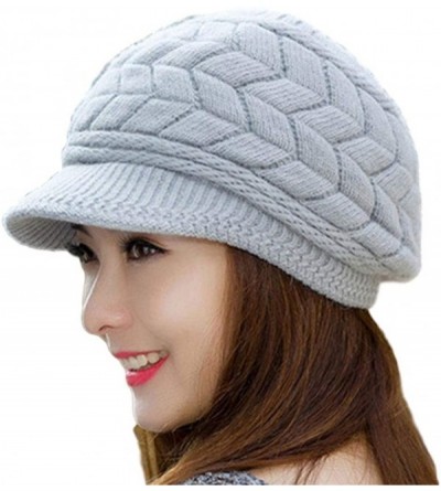 Newsboy Caps Womens Knitting Plaid Ivy Newsboy Cabbie Gatsby Paperboy Painter Hats Caps - 405grey - CT194HSQ5ES $12.44