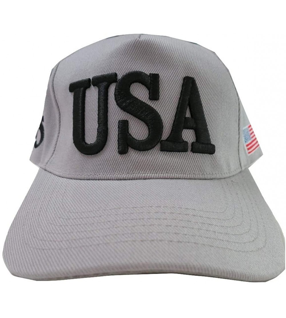 Baseball Caps Make America Great Again Donald Trump MAGA Baseball Cap Hat - Gray Usa Flag 45 - CY18S6LXW62 $7.87