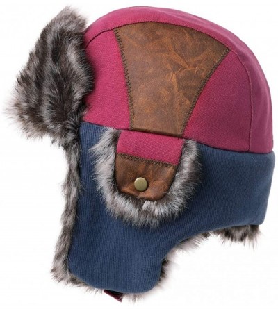 Bomber Hats Unisex Large Head Winter Bomber Trapper Earflaps Ushanka Russian Hat 57-62cm - 67191-rose - CN18A6CKDSQ $29.35