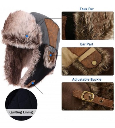 Bomber Hats Unisex Large Head Winter Bomber Trapper Earflaps Ushanka Russian Hat 57-62cm - 67191-rose - CN18A6CKDSQ $29.35