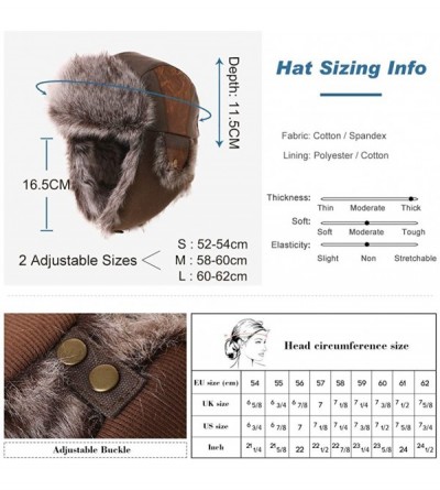 Bomber Hats Unisex Large Head Winter Bomber Trapper Earflaps Ushanka Russian Hat 57-62cm - 67191-rose - CN18A6CKDSQ $29.35