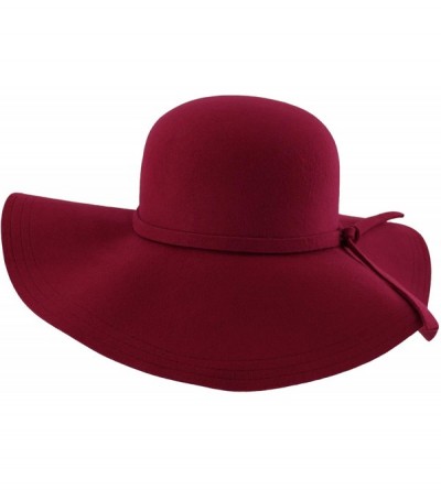 Sun Hats Wide Brimmed Wool Floppy Hat - Burgundy - C4111OSXWIB $20.60