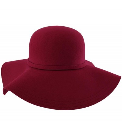 Sun Hats Wide Brimmed Wool Floppy Hat - Burgundy - C4111OSXWIB $20.60