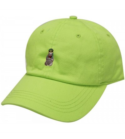 Baseball Caps Sloth Cotton Baseball Dad Caps - Lime - CM1846L0QRK $13.16