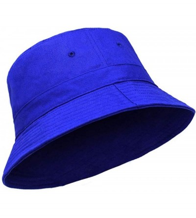 Bucket Hats Cotton Bucket Hats Unisex Wide Brim Outdoor Summer Cap Hiking Beach Sports - Royal1 - CA18HEU8IG2 $8.87